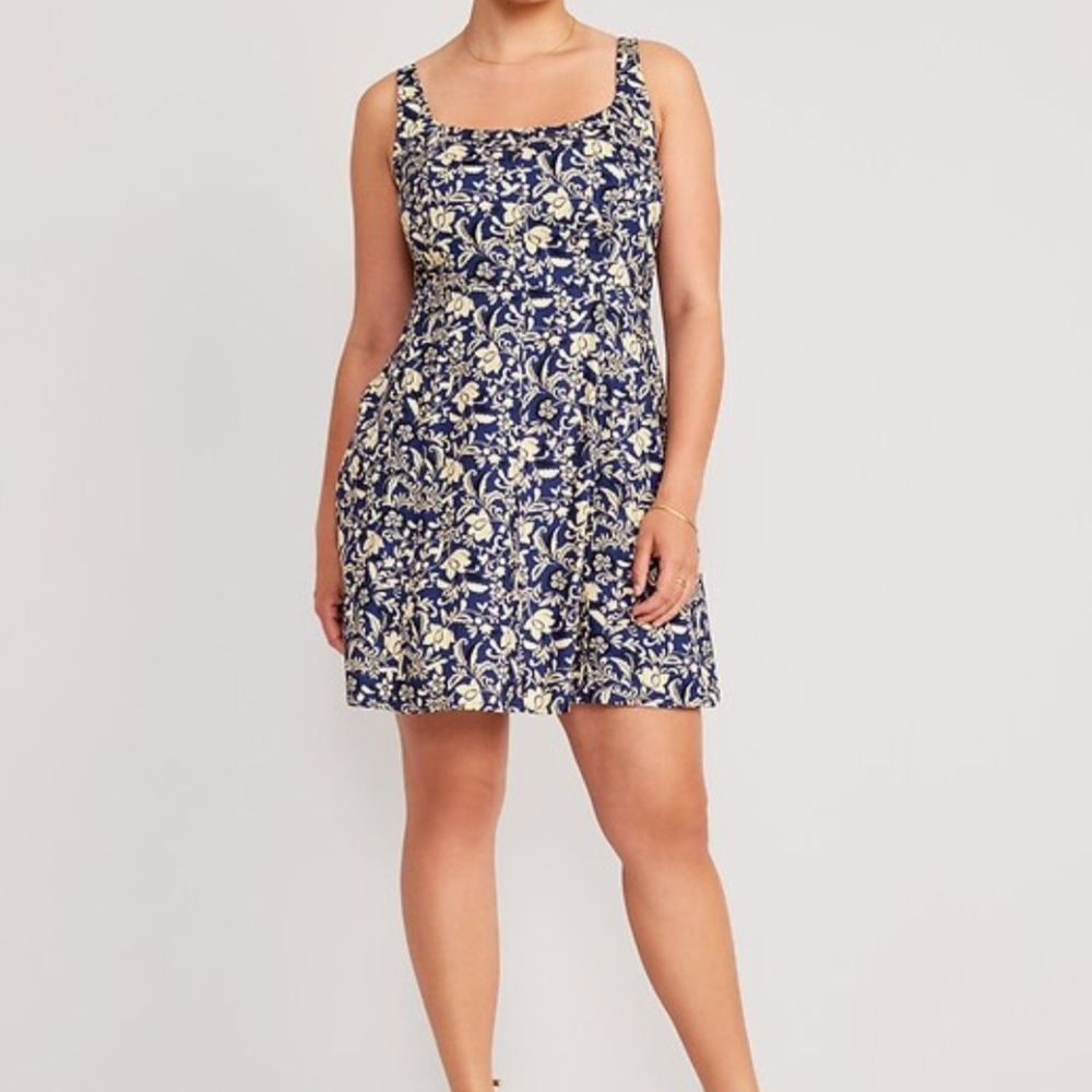 Old Navy Blue and White Floral  Dress